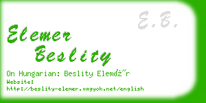 elemer beslity business card